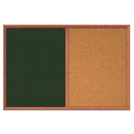 United Visual Products Enclosed Corkboard, 1 Door, 60"x36", 4" Fra UV3424-BLACK-SURF